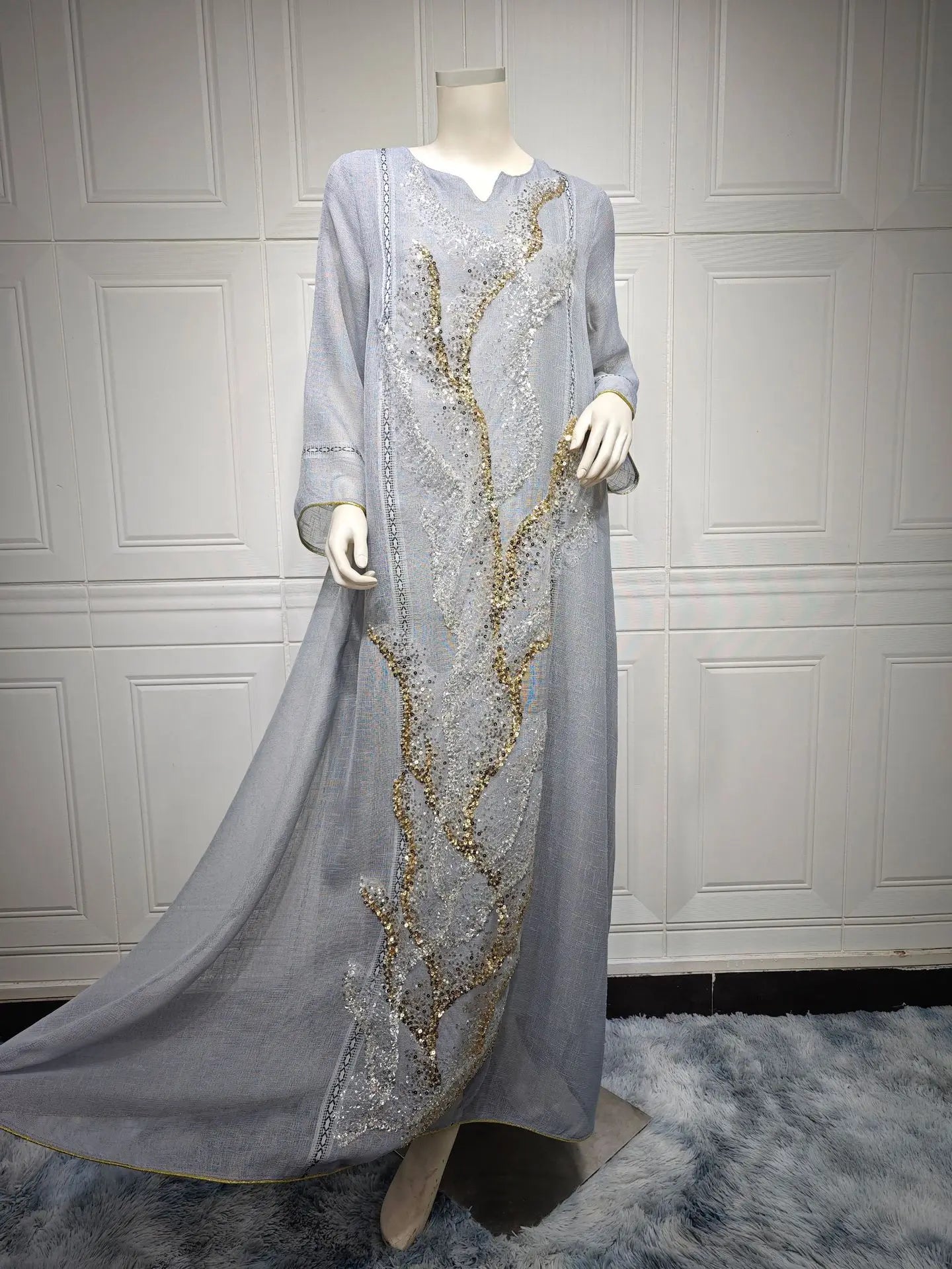 Uni Abaya Dubai Luxury Evening Dress Woman For Party Prom Modest Fashion Mesh Sequins Embroidery New in Dresses 2025