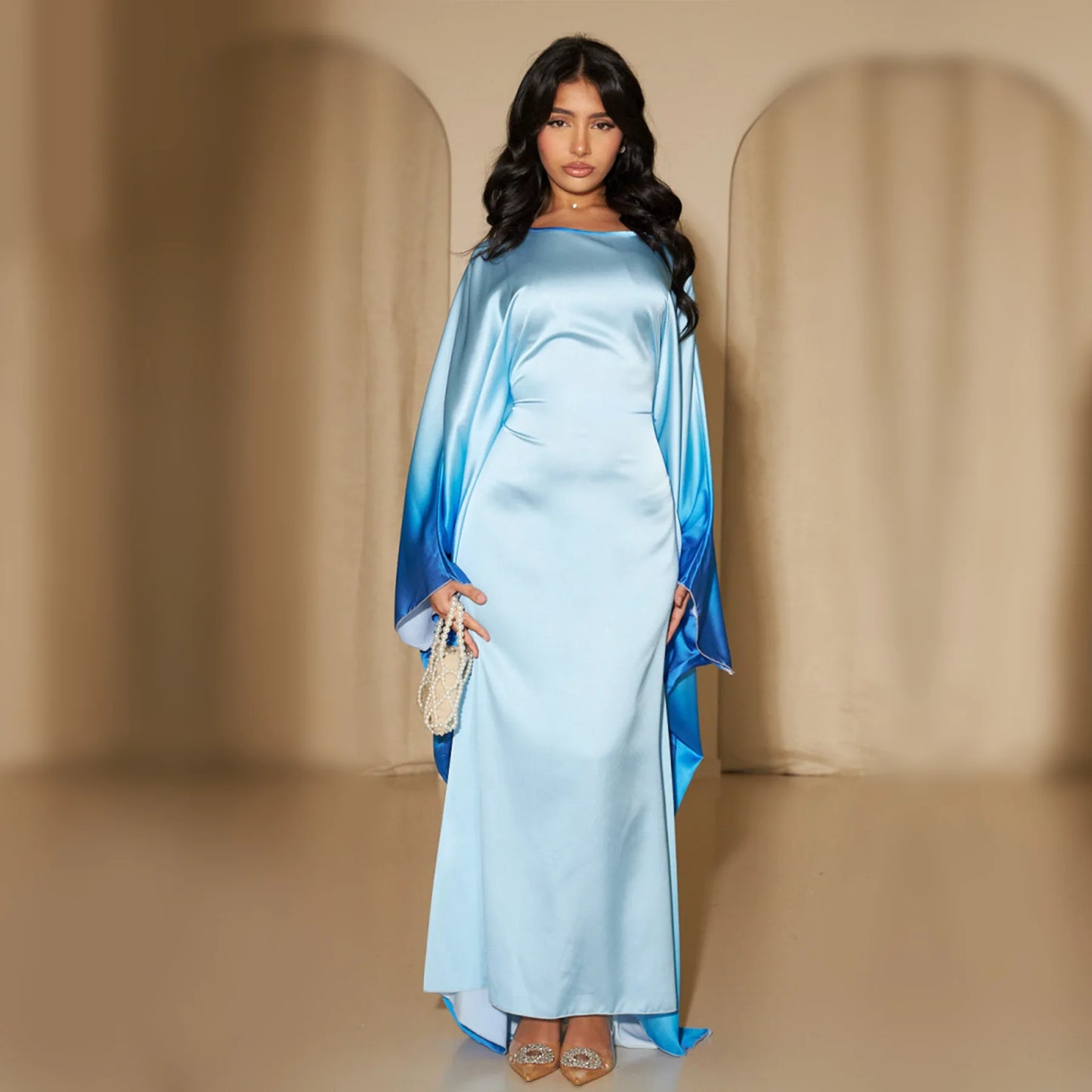 Eid Muslim Party Dress for Women Ramadan Bat Sleeve Abaya Long Dress Morocco Kaftan Vestidos Largos Dubai Robe Jalabiya 2024