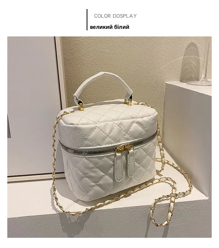 Trendy  Buet Handbag Women's Crossbody Bag Luxury Feel Small  Design Handbag Soft PU Leather Zipper Closure Casual