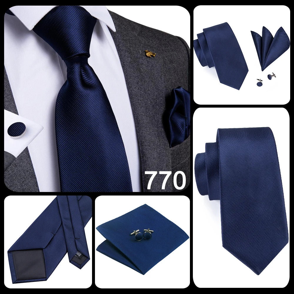 Hi-Tie Blue New Fashion Business Paisley Silk Men's Tie NeckTie 8.5cm Ties for Men Formal Luxury Wedding Quality Gravata