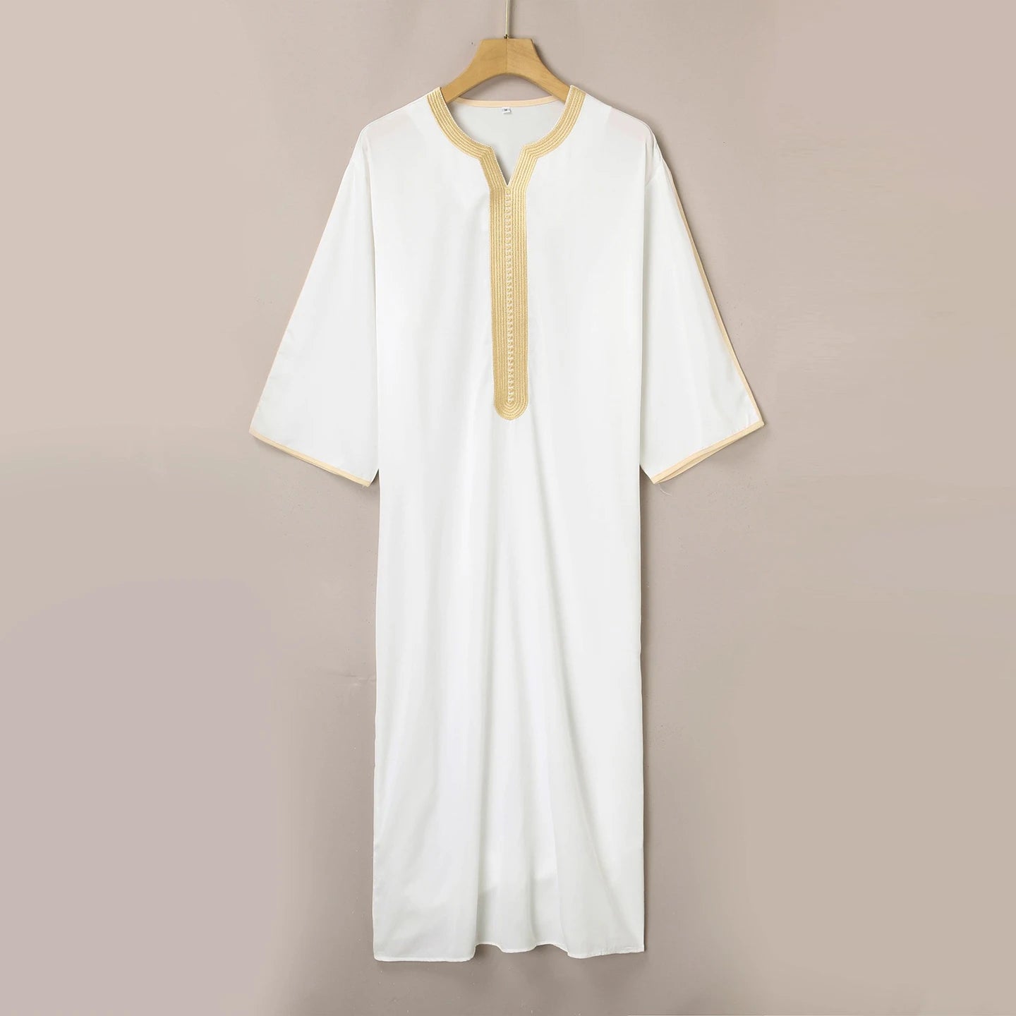 Muslim Men's Robes Loose Embroidered Robes Arabic Thobe Ethnic Style Traditional Casual Thawb Islamic Prayer Clothes Moroccan Dr