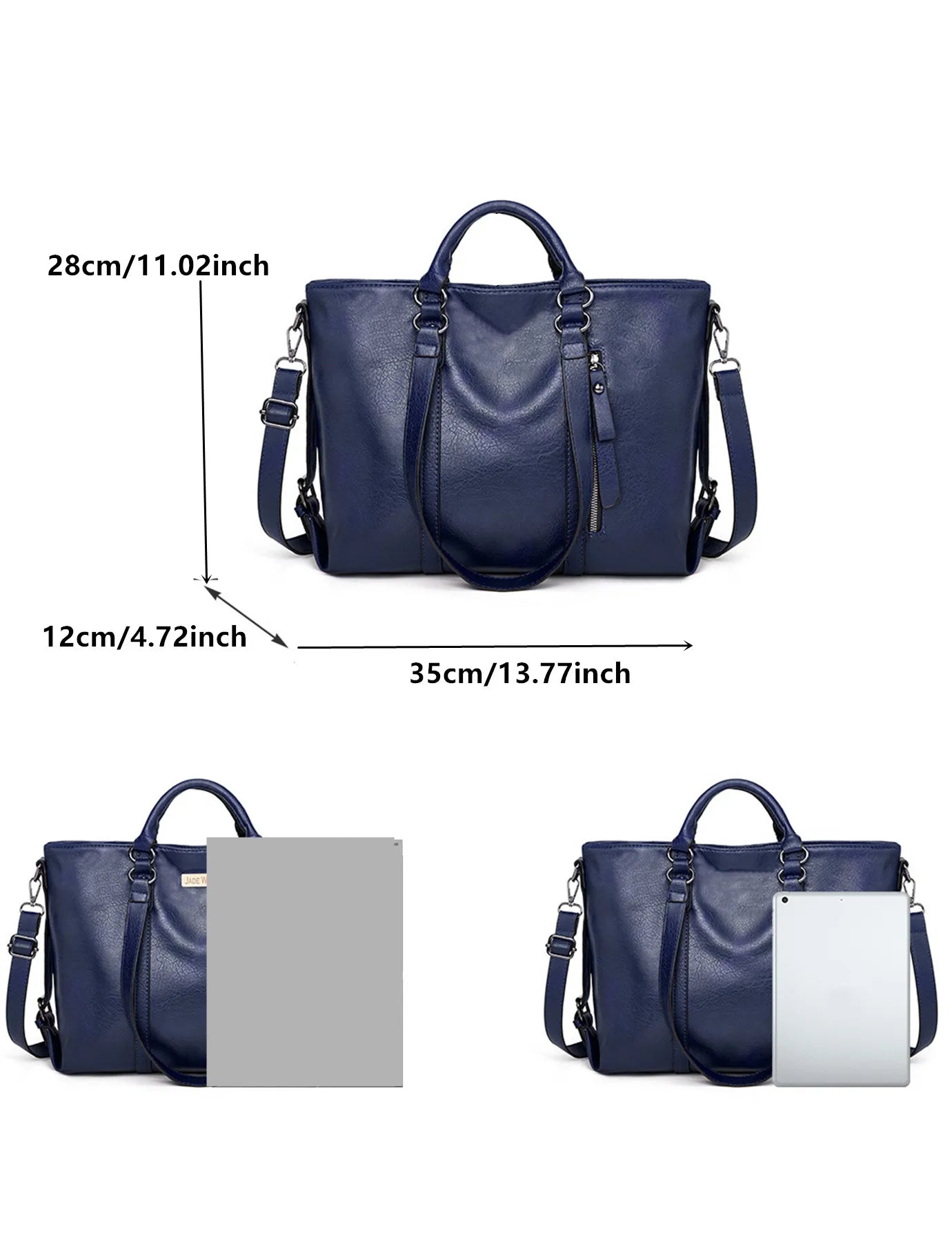 Work handbag 14inch retro PU leather and multi pocket design, suitable for office computer bag for daily use during