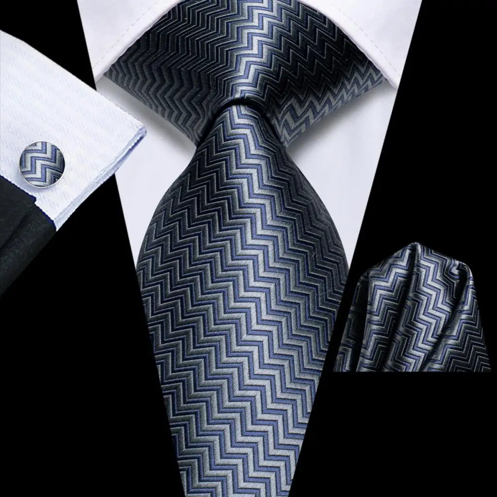Hi-Tie Teal Green Floral Mens Fashion Necktie Handkerchief Cufflinks for Tuxedo Accessory Classic Silk Luxury Tie for Man Gift