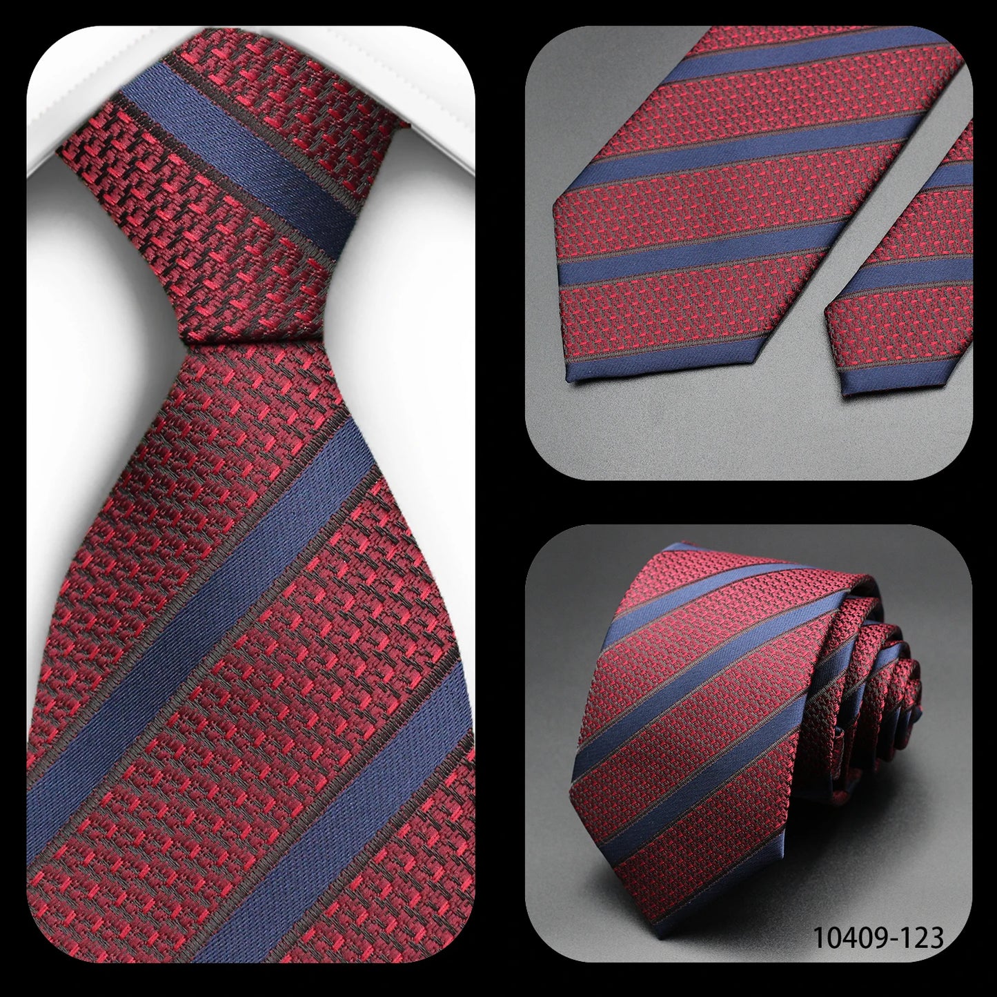 Tie Gravatas Fashion Wholesale Woven Striped Necktie Wedding Accessories Blue Man Fit Group Party Office Neck Ties
