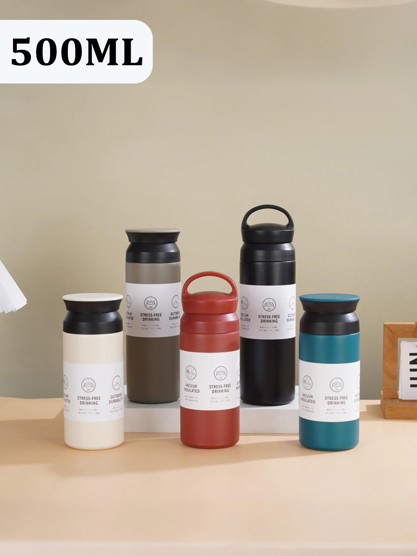 500ml Portable Stainless Steel Vacuum Insulated Water Cup Exquisite Double-Walled for Daily Use in Homes Offices Outdoor Parties