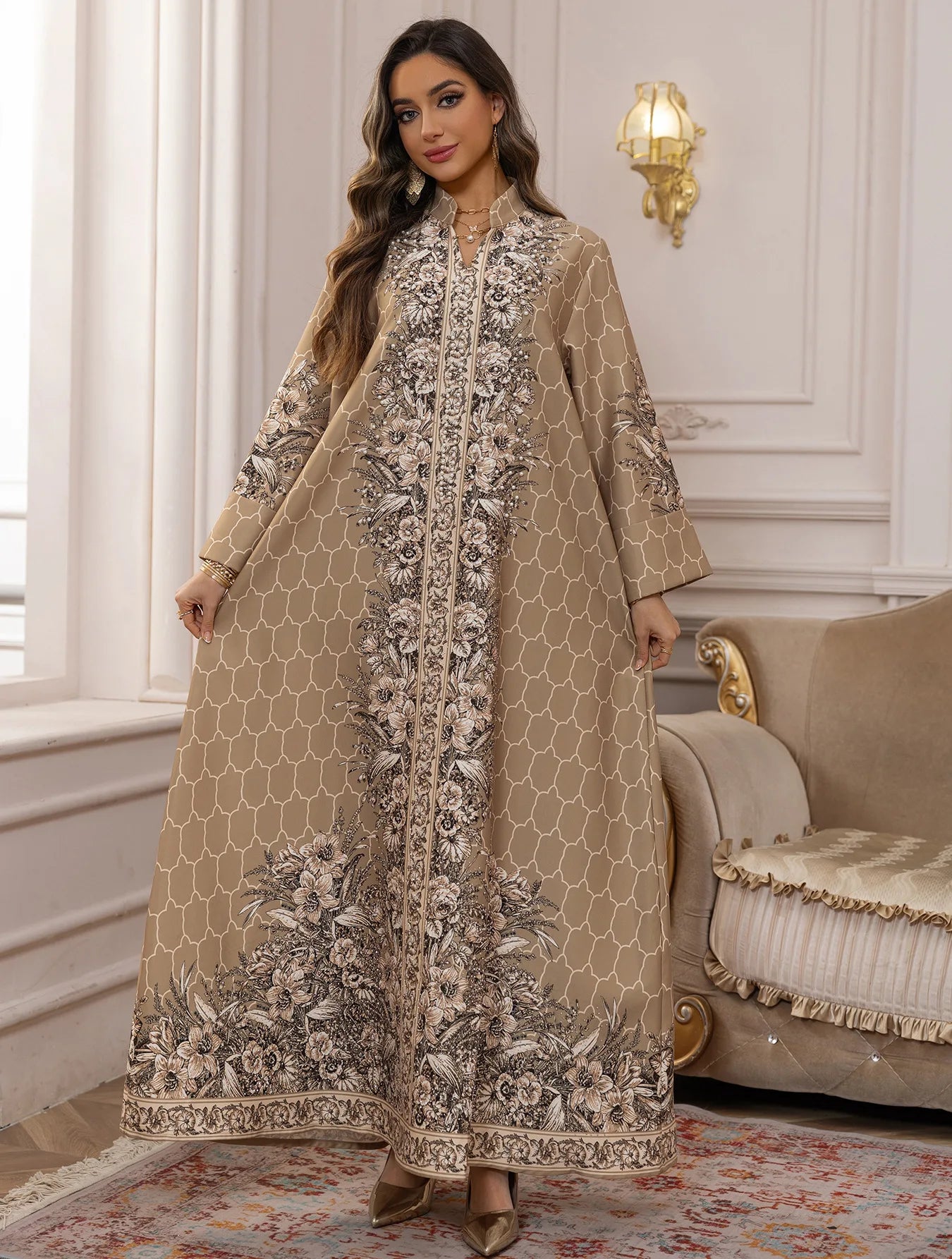 Muslim Dress Women Abaya Eid Diamond Party Dresses Arab Long Robe Print Abayas Dubai Morocco Kaftan Islam Jalabiya Vestidos 2026