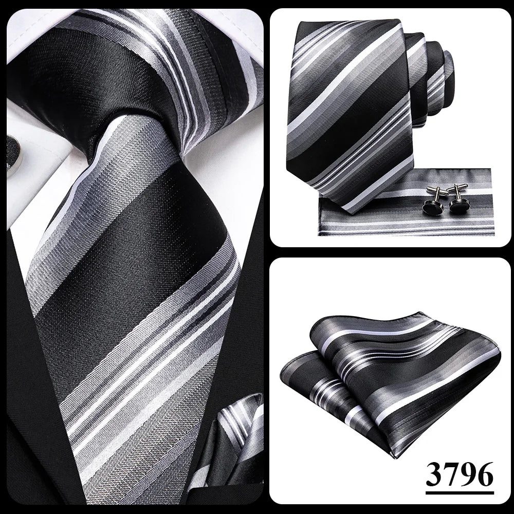 Hi-Tie Teal Green Floral Mens Fashion Necktie Handkerchief Cufflinks for Tuxedo Accessory Classic Silk Luxury Tie for Man Gift