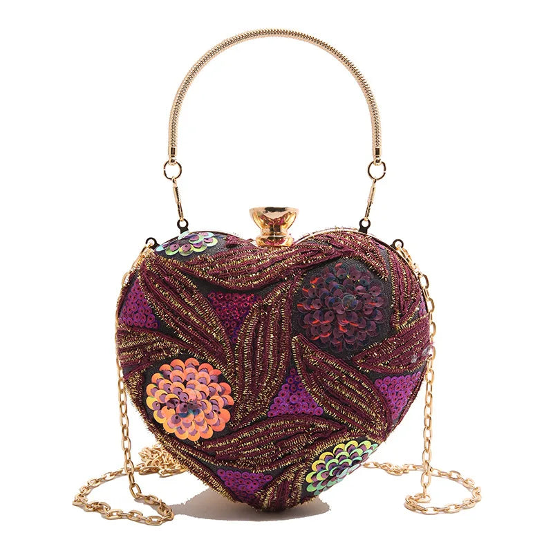 Women's Handbag2025New European and American fashion sequin shoulder baginsInternet Celebrity Retro Handheld Evening Bag
