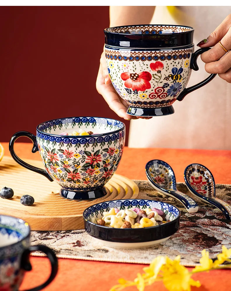 Hand-painted Mugs Creative Drinkware Coffee Milk European Breakfast Mugs