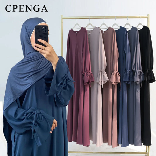 Ramadan Arabic Muslim Women Modest Dress 2025 Elegant Dubai Plain Abaya Islamic Church Clothing Fashion Loose Turkey Solid Robe