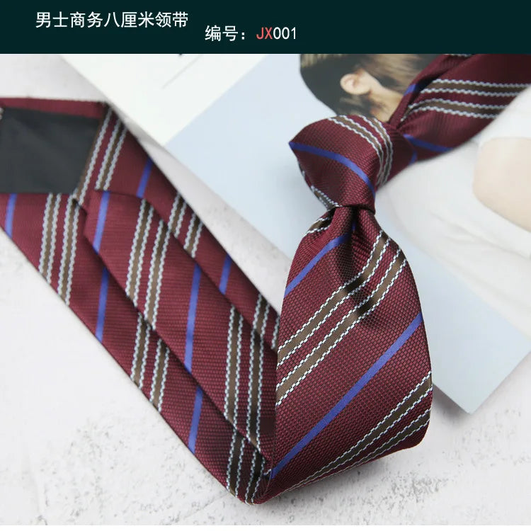 British Italian Style 8CM Formal Ties For Men Business Striped Floral White Brown Neckties Luxury Silk Neck Ties Wedding Cravat