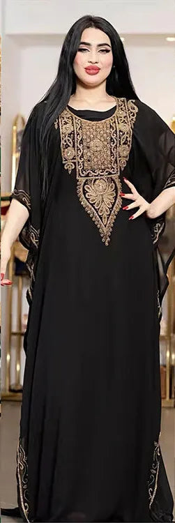 Ramadan Muslim Kaftan Abaya Dress Women Dubai Elegant Gowns Outfits African Chiffon Maxi Dress Boubou Robe Djellaba Femme