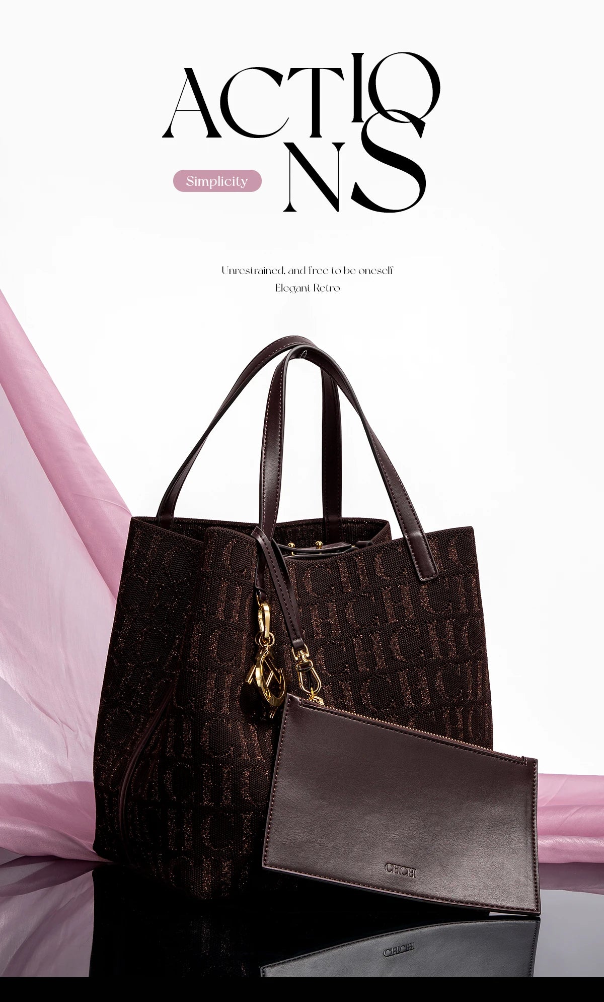 Accessories Handbag Fashion New Solid Color Women's Bucket Bag Large Capacity Letter Design Small Card Bag