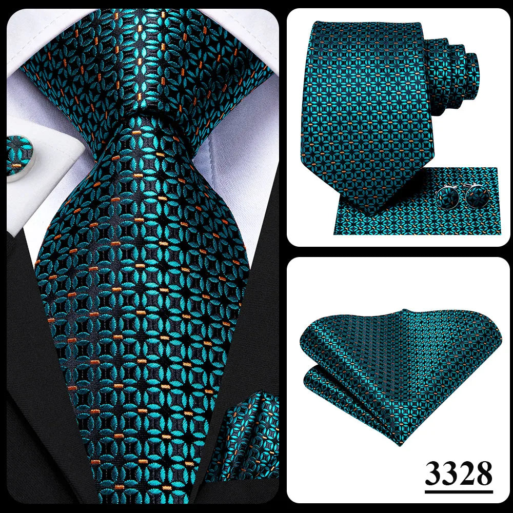 Hi-Tie Blue Business Solid Silk Men's Tie NeckTie 8.5cm Ties for Men Formal Luxury Wedding High Quality Gravata