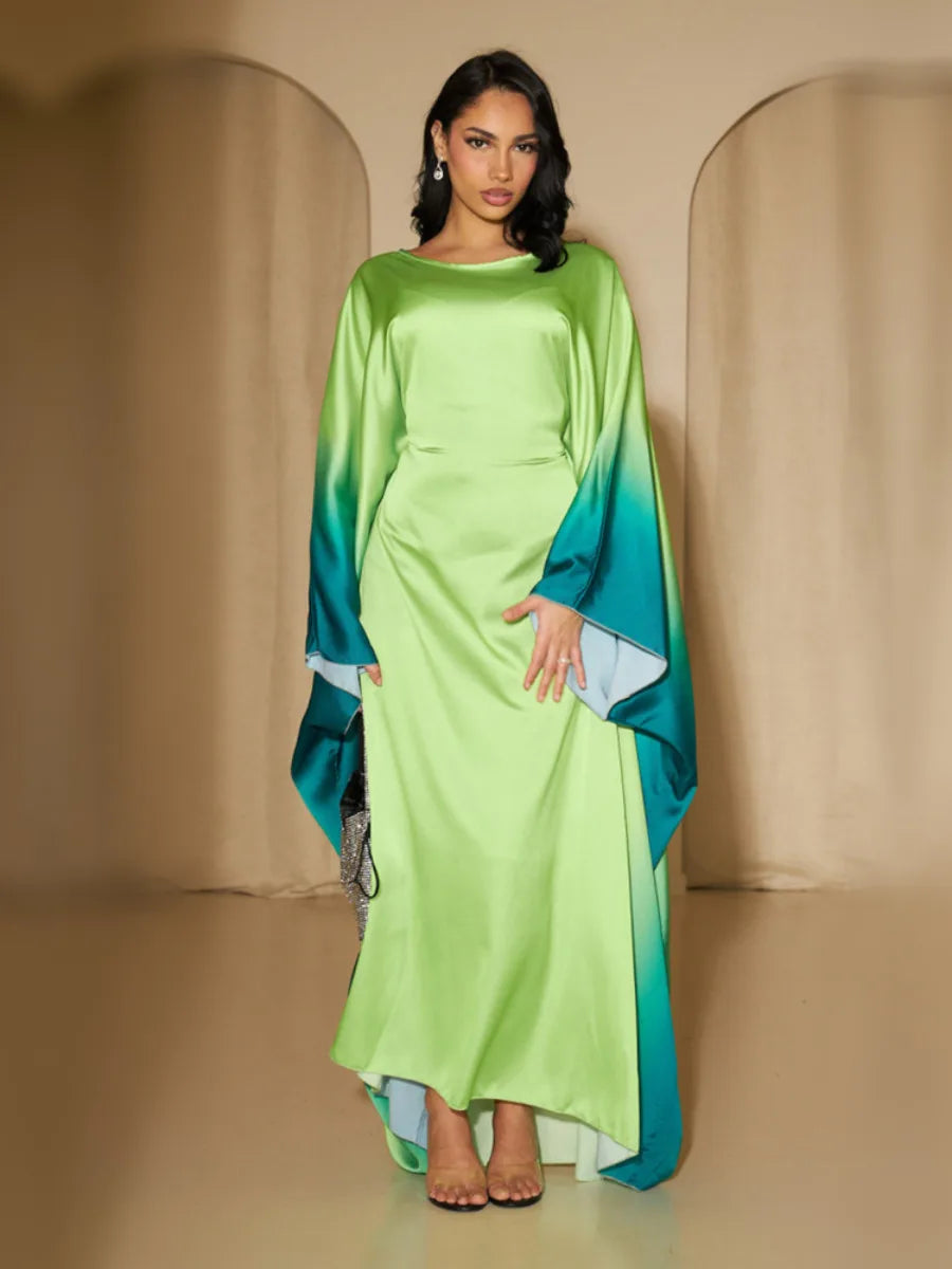 Eid Muslim Party Dress for Women Ramadan Bat Sleeve Abaya Long Dress Morocco Kaftan Vestidos Largos Dubai Robe Jalabiya 2024