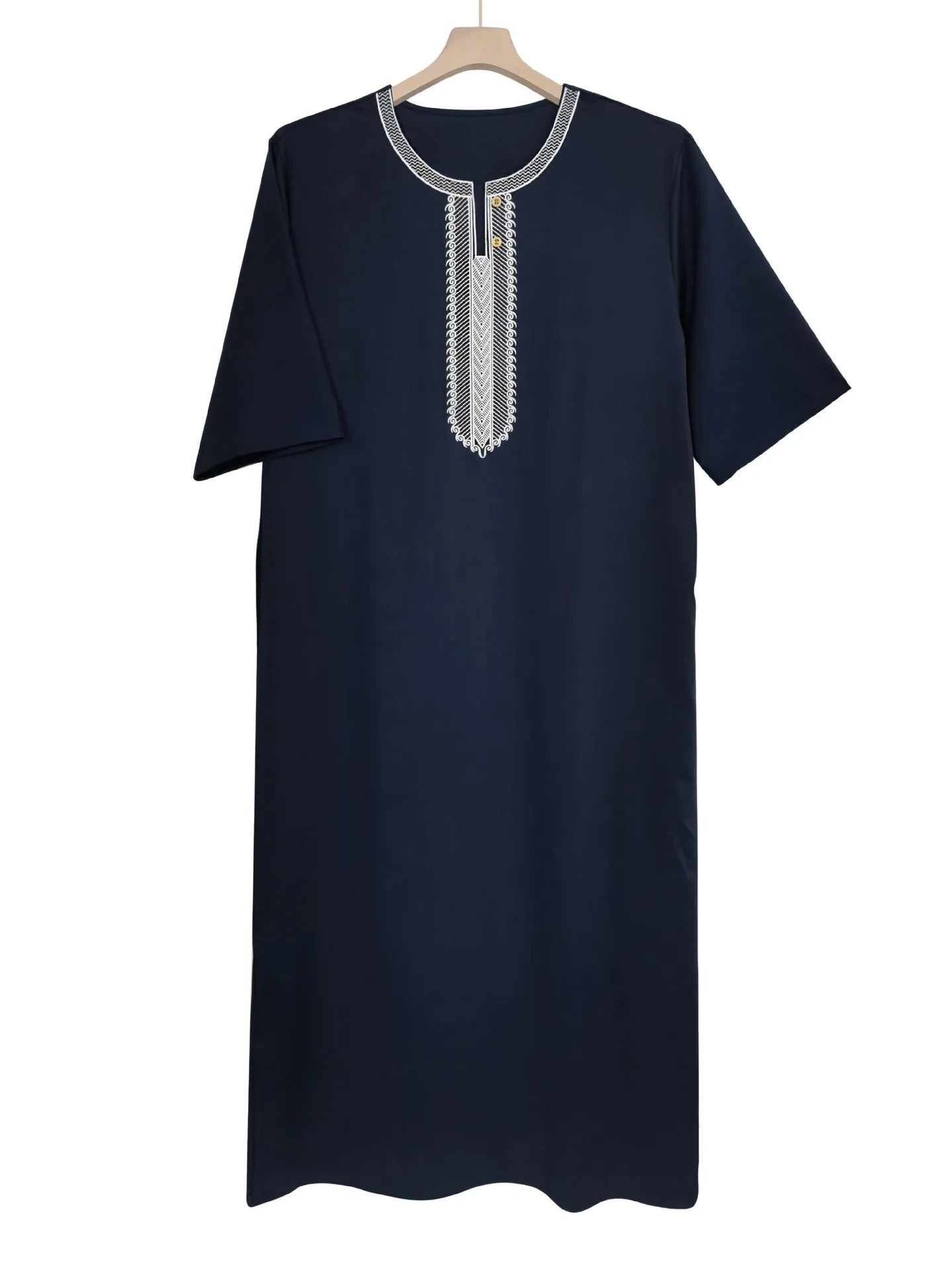 2026 New Men's Muslim Thobe Mid Long Sleeve Arab Ethnic Retro Vintage Loose Fit Islamic Robe Abaya Dubai Saudi Ramadan Eid