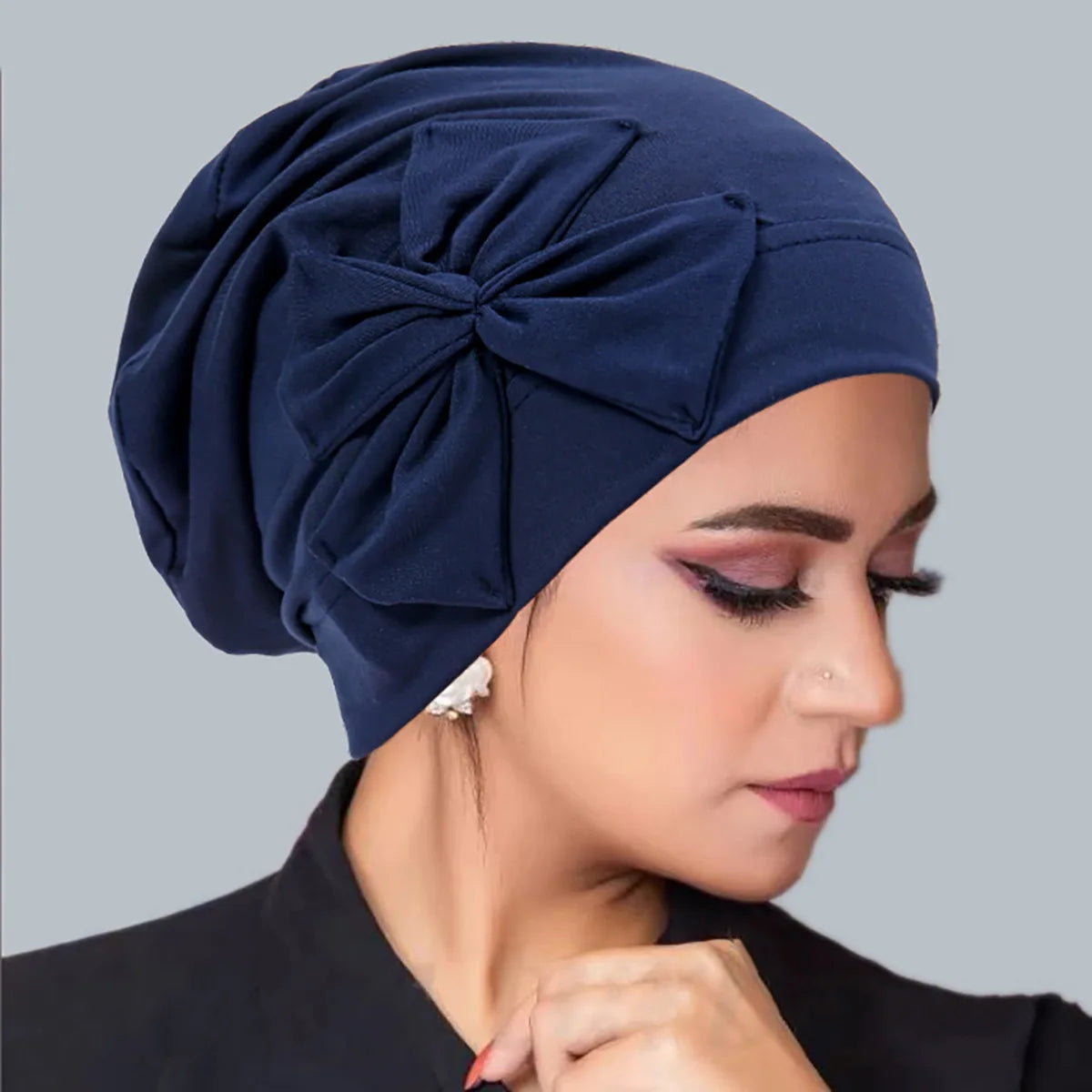 New Muslim Women Inner Hijab Hat Bowknot Turban Indian Bonnet Headscarf Beanies Hair Loss Head Wrap Chemo Cap Turbante Mujer