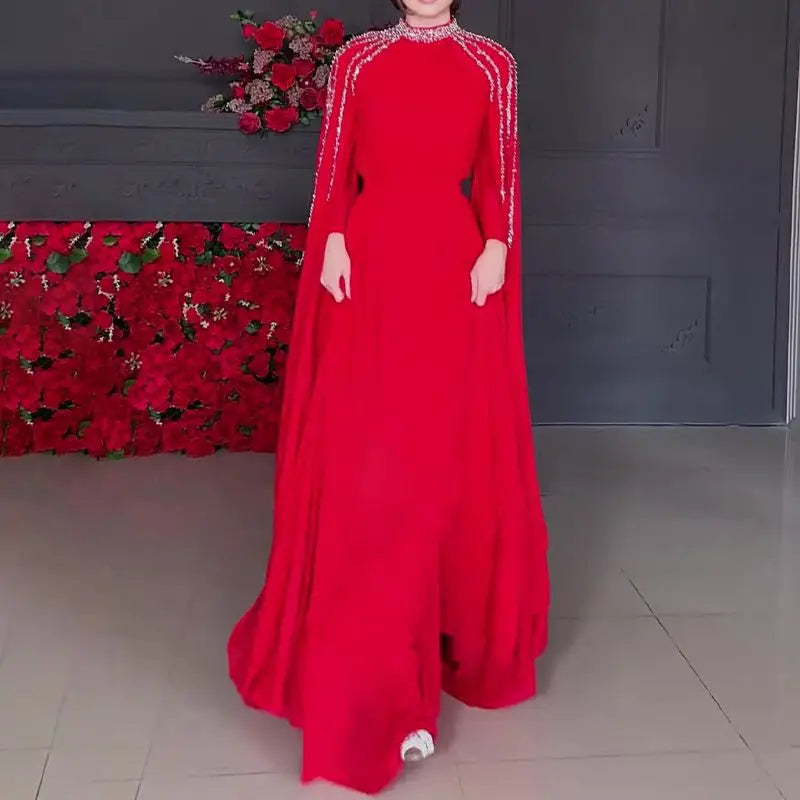 Abaya, Middle Eastern Hot Drilling Robe Evening Gown, Muslim Women's Long Robes,  Saudi Arabia Caftan Islam Clothes for Muslim