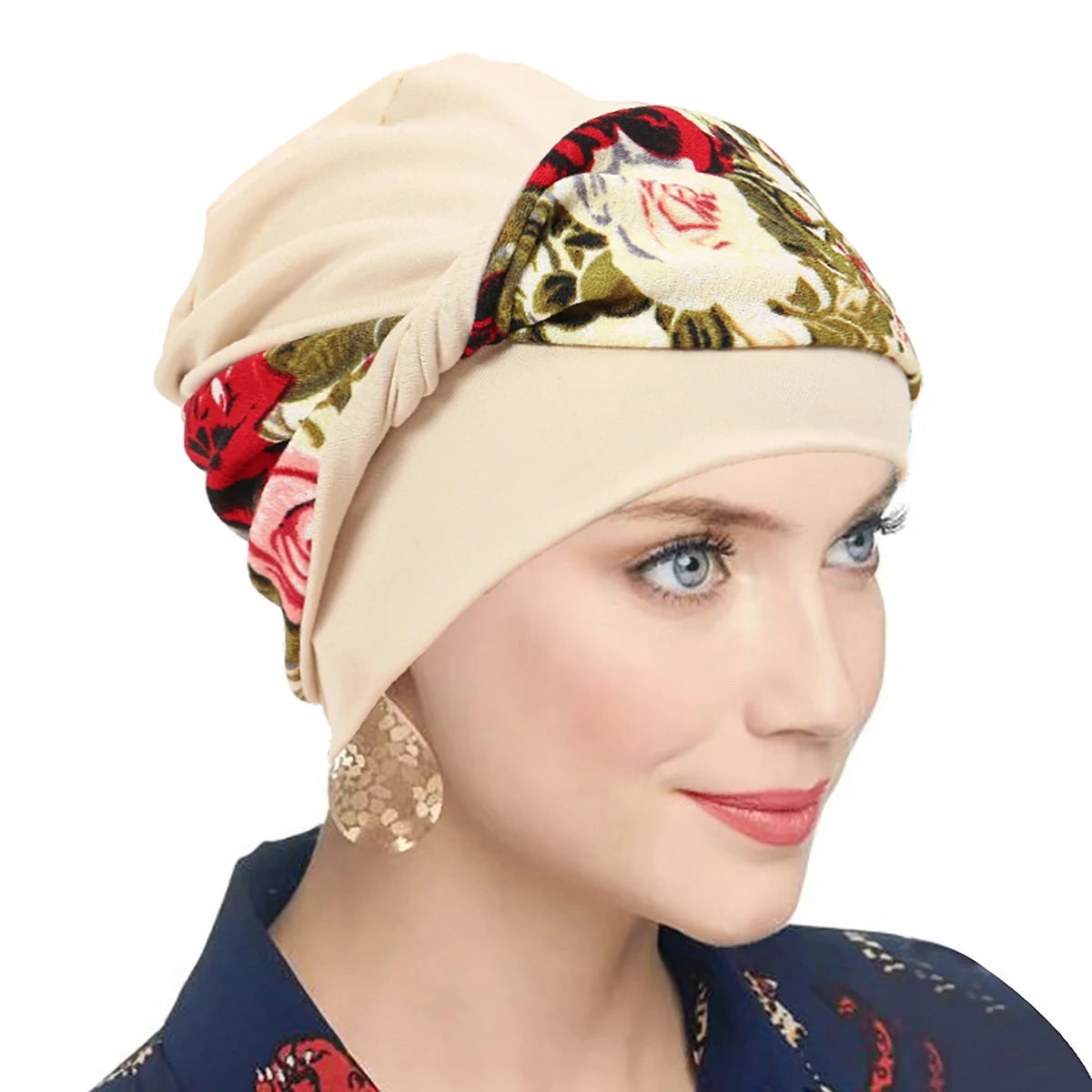 2025 New Muslim Women Twist Braid Turban Hats Pre Tied Headscarf Print Flower Hijabs Bandana Chemo Beanies Caps Cover