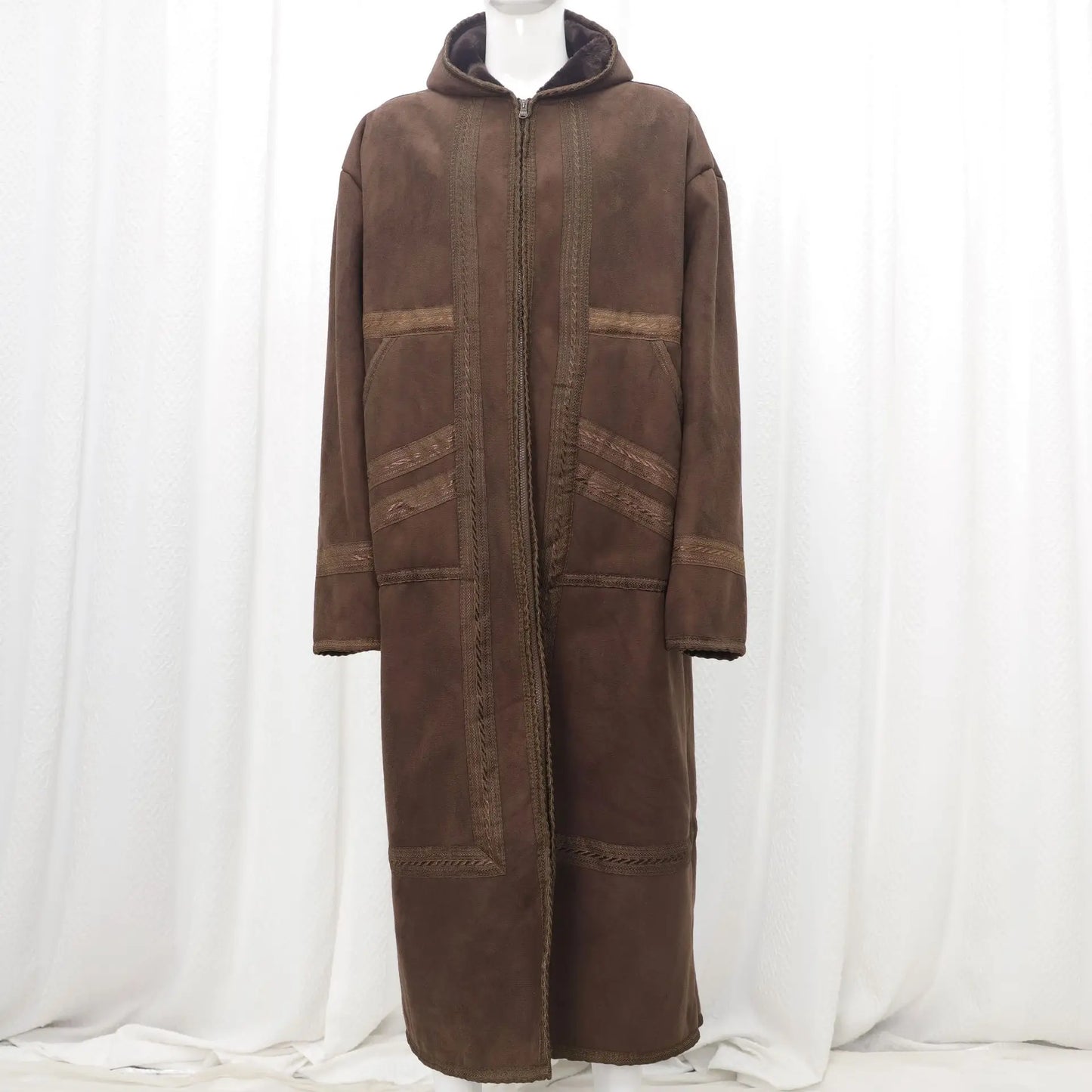 Eid Djellaba Jubba Thobe Saudi Arab Winter Thick Warm Faux Fur Men Muslim Kimono Cardigan Hooded Coat Kaftan Abaya Islam Clothes