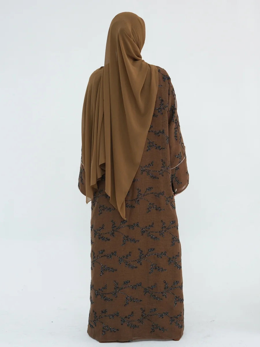 Muslim Women Dubai Abaya Luxury Embroidery Floral Long Dress Kimono Cardigan Kaftan Modest Robe Femme Islamic Clothing Kebaya
