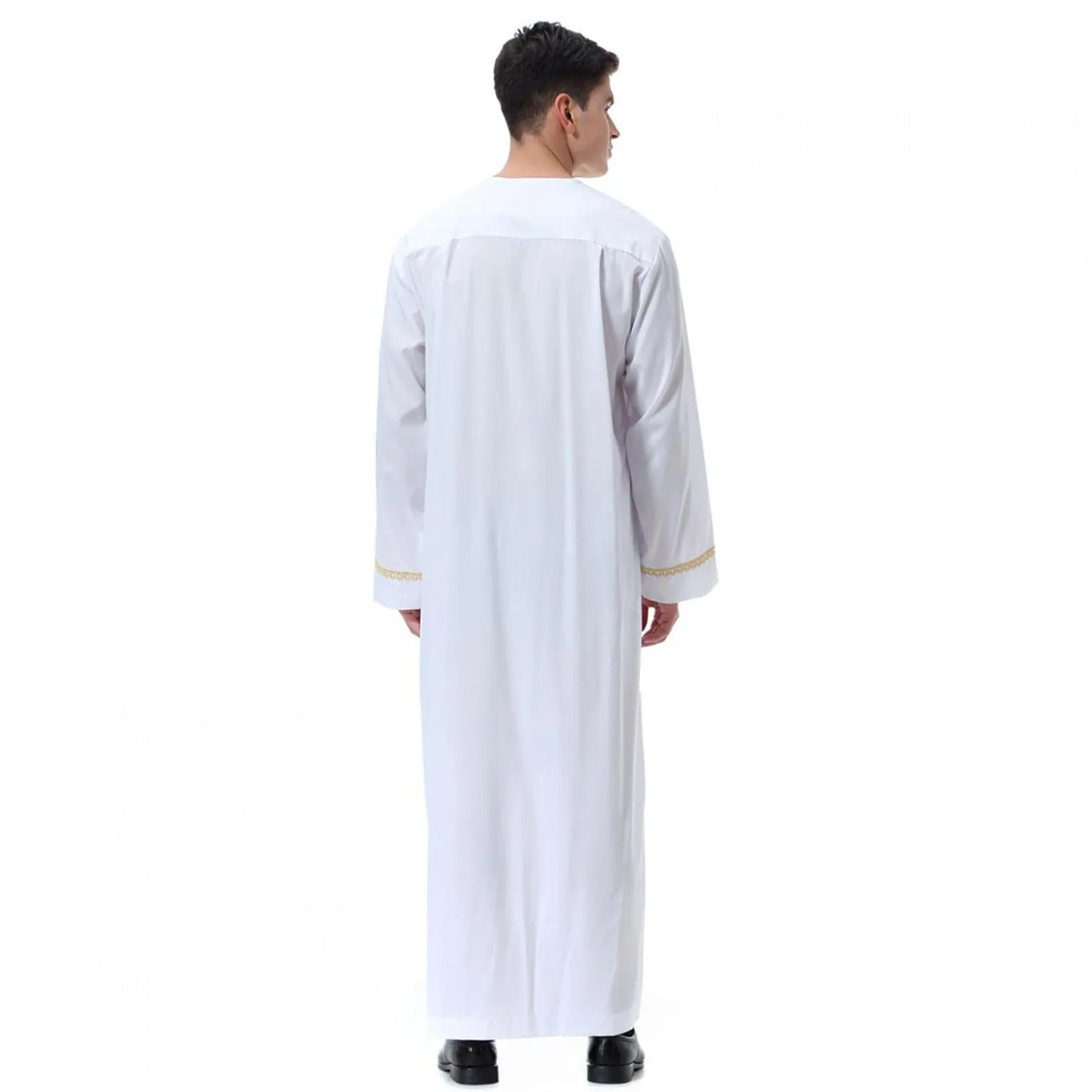 2026 New Muslim Middle Eastern Arab Robe Men's Round Neck Garment