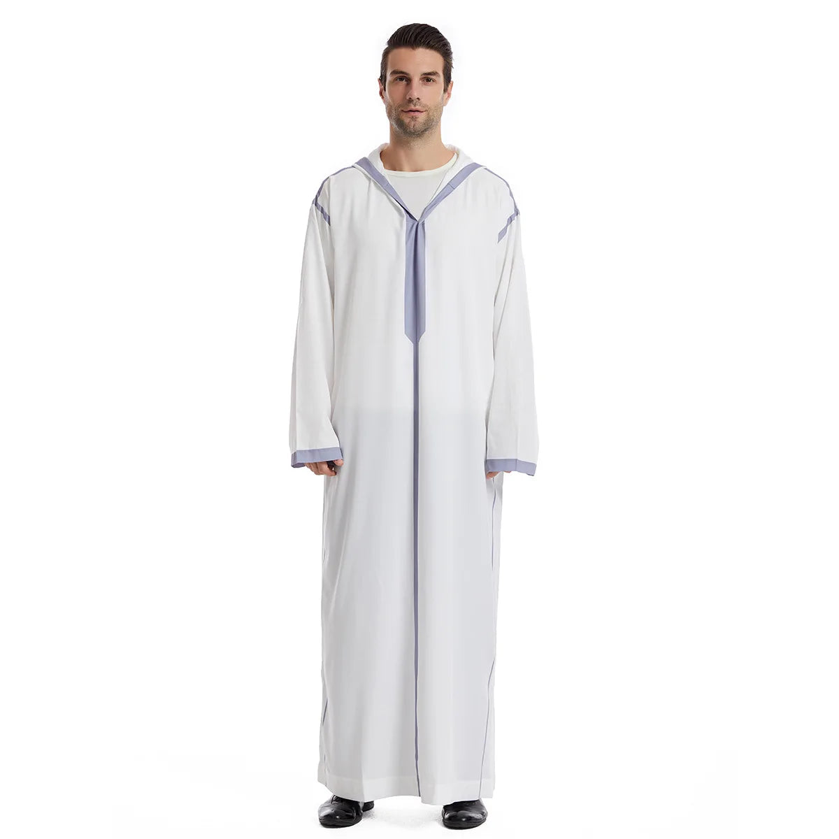 Muslim Men Hooded Robe Dishdasha Modest Islamic Dubai Saudi Prayer Abaya Kaftan Eid Ramadan Morocco Jubba Arab Thobe Abayas