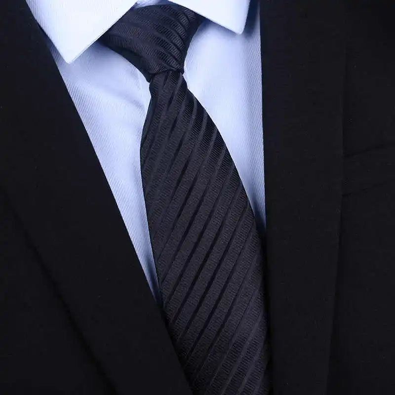 High Quality 100% Real Silk Tie For Men's Business Banquet Formal Shirt Accessories With Fashionable Striped Pattern 8CM Necktie