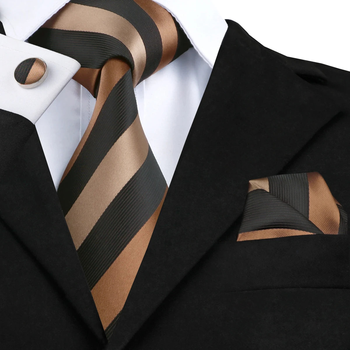 Hi-Tie New Clasic Grey Tie for Men Silk Fabric Jacquard Woven Tie Hanky Cufflinks Set for Men Designer Fashion Silk Ties SN-1466