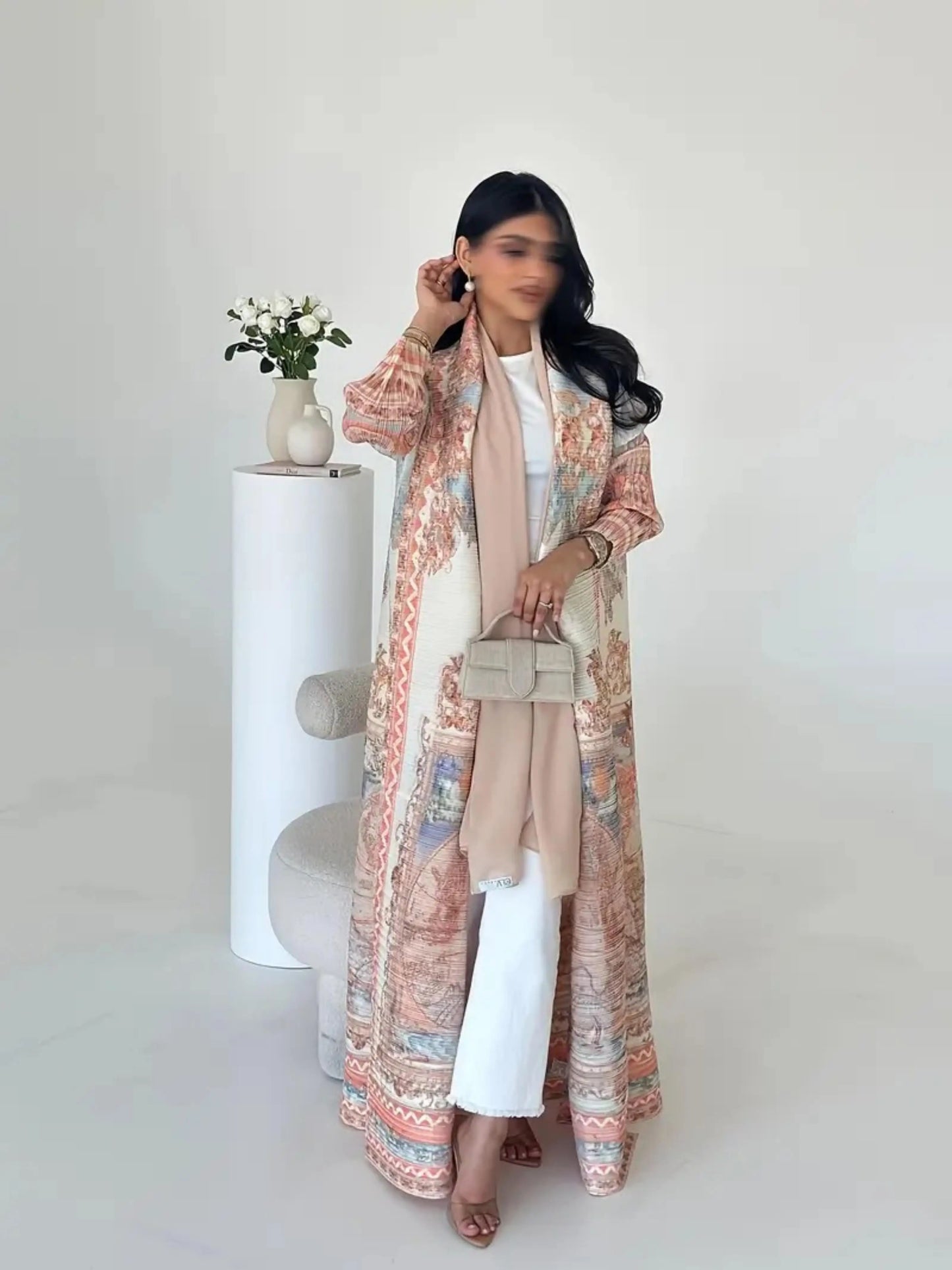 Middle Eastern Muslim Abaya Robe for Women Long Cover-Up Suitable for Ramadan Festival