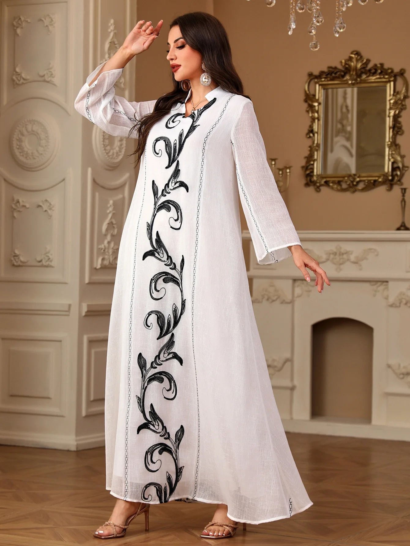 Muslim Women Embroidery Dress Patchwork Vestidos Ramadan Eid Long Robe Morocco Kaftan Dubai Abayas Party Dresses Jalabiya 2025