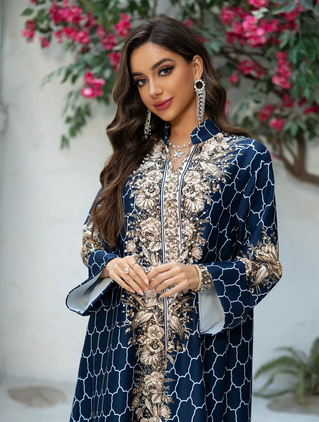 Muslim Dress Women Abaya Eid Diamond Party Dresses Arab Long Robe Print Abayas Dubai Morocco Kaftan Islam Jalabiya Vestidos 2026