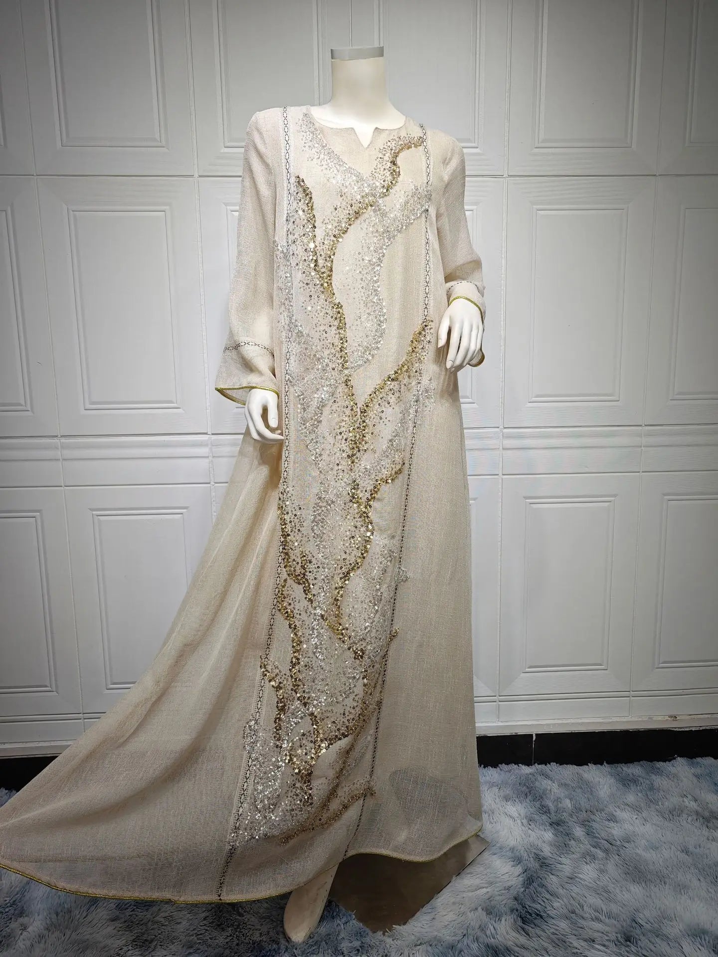 Uni Abaya Dubai Luxury Evening Dress Woman For Party Prom Modest Fashion Mesh Sequins Embroidery New in Dresses 2025