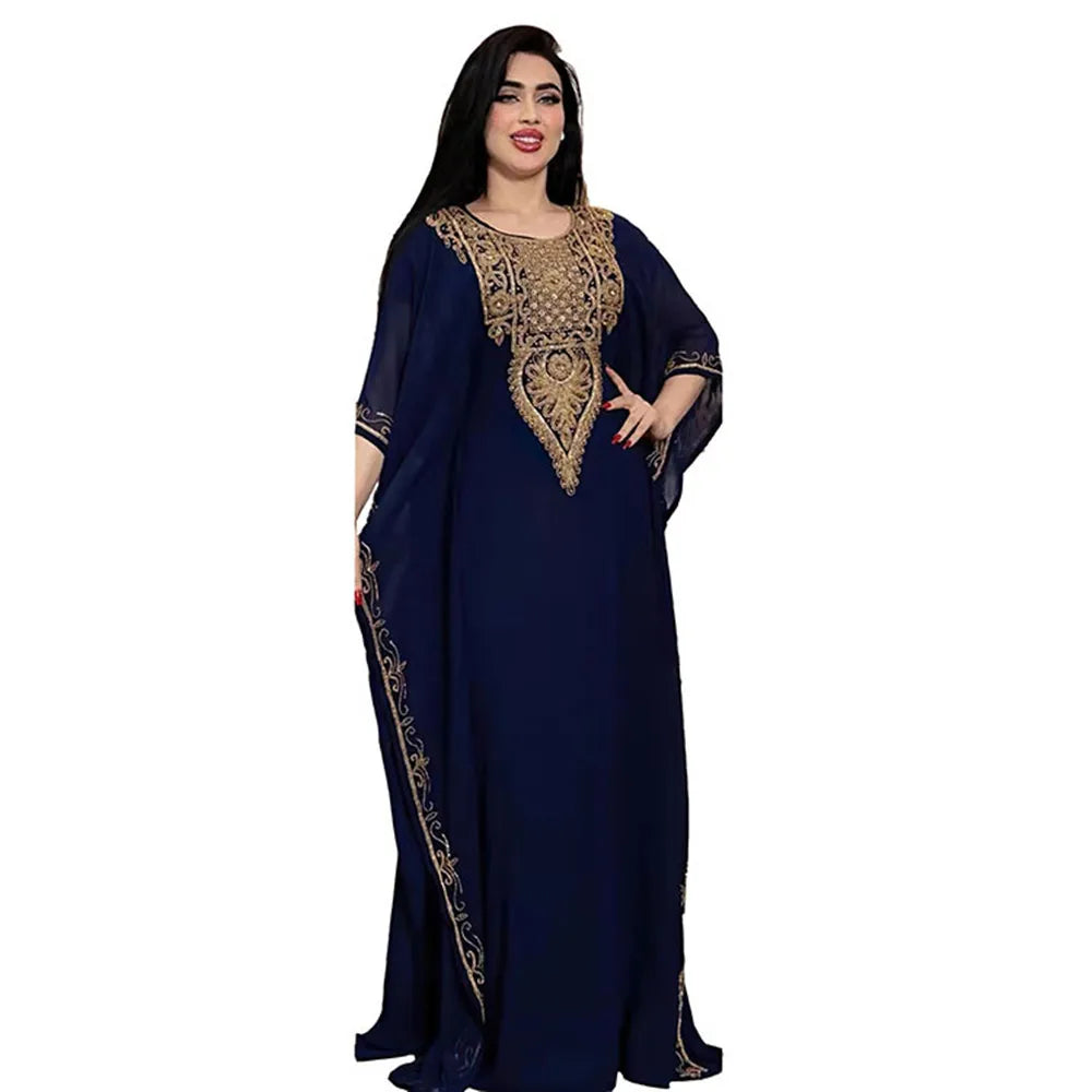 Ramadan Muslim Kaftan Abaya Dress Women Dubai Elegant Gowns Outfits African Chiffon Maxi Dress Boubou Robe Djellaba Femme