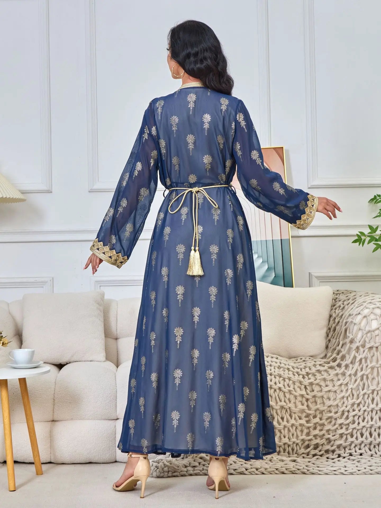 2026 New Women's Cardigan Vest Two-Piece Dress Middle Eastern Arabic Robe
