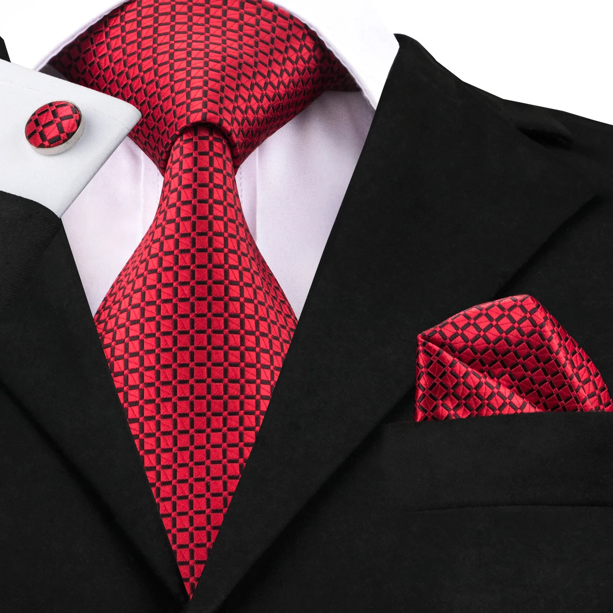 Hi-Tie New Clasic Grey Tie for Men Silk Fabric Jacquard Woven Tie Hanky Cufflinks Set for Men Designer Fashion Silk Ties SN-1466