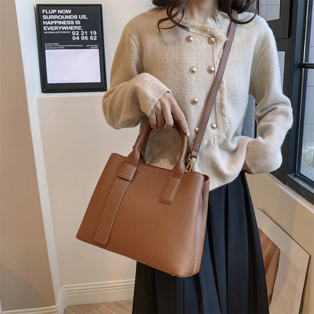 Business Handbags For Women 2022 Luxury Designer Handbag Pure Color Big Capacity Shoulder Crossbody Bags Branded Top-handle Tote