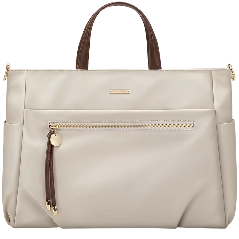 GOLF Women's Handbag Elegant Briefcase Tote Woman Business Leather Handle Nylon Lightweight 15 inch Shoulder Bag Multi Pockets