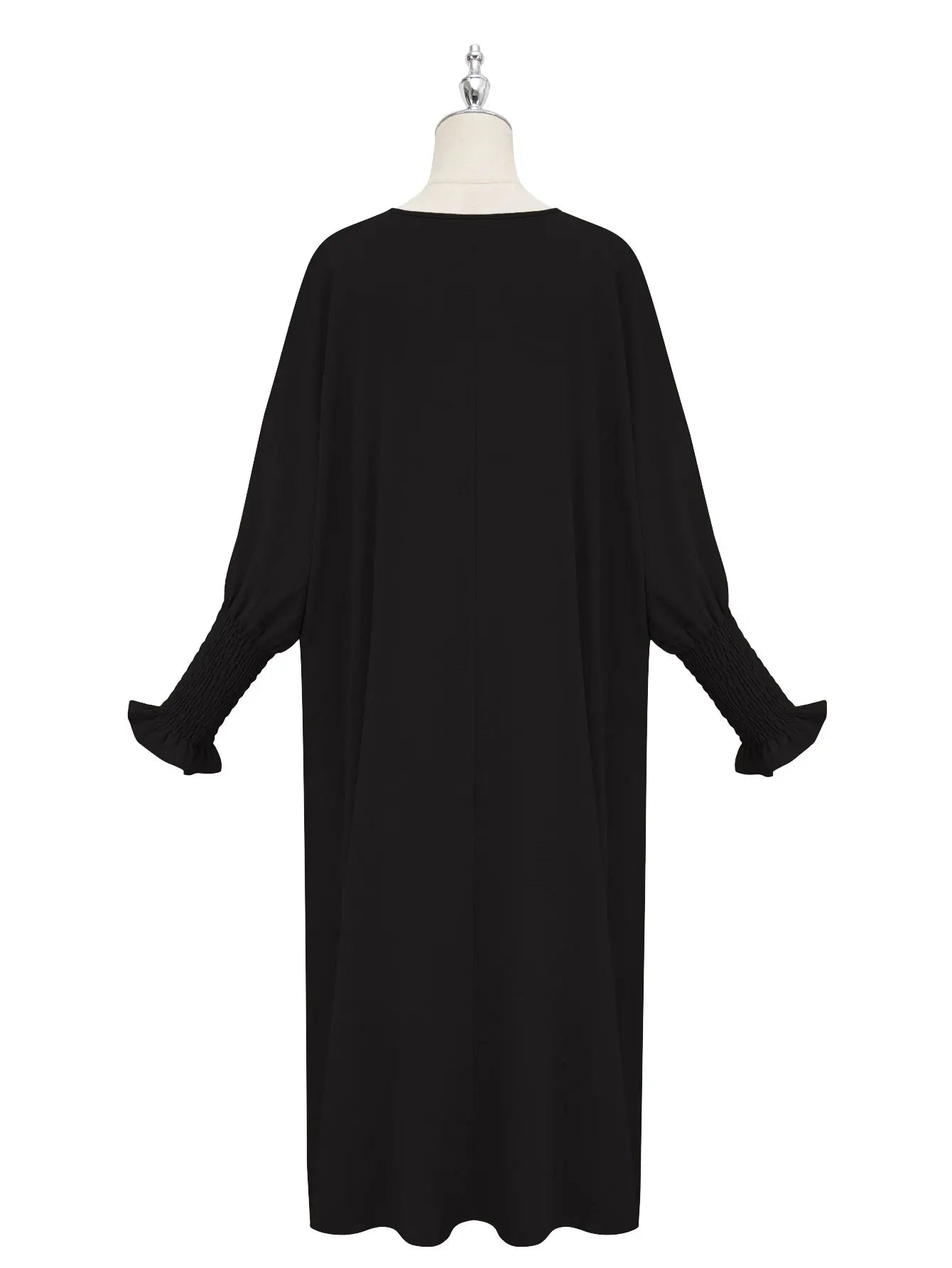 Minimalist Black Front-Zip Plain Abaya Maxi Dress Women Muslim Egyptian Kaftan Ramadan Jalabiya Islam Saudi Arabic Outfits 2025