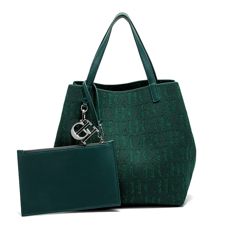 Accessories Handbag Fashion New Solid Color Women's Bucket Bag Large Capacity Letter Design Small Card Bag