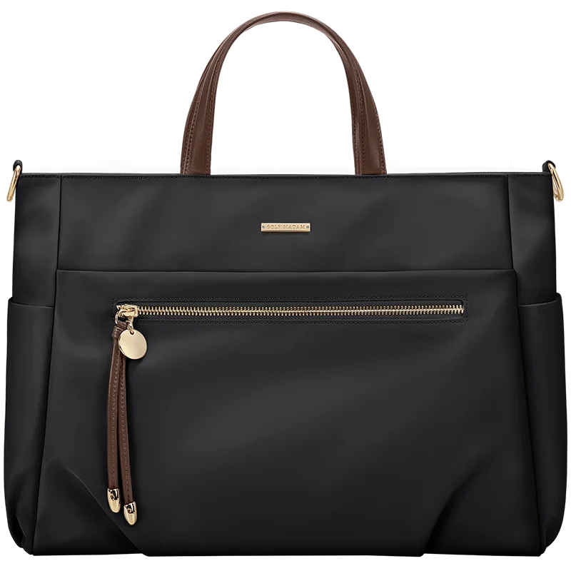 GOLF Women's Handbag Elegant Briefcase Tote Woman Business Leather Handle Nylon Lightweight 15 inch Shoulder Bag Multi Pockets