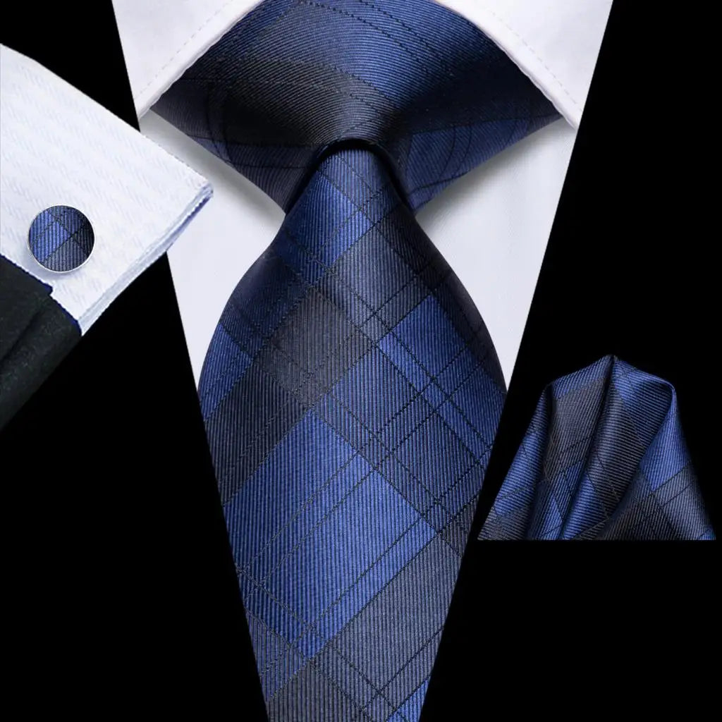 Hi-Tie Teal Green Floral Mens Fashion Necktie Handkerchief Cufflinks for Tuxedo Accessory Classic Silk Luxury Tie for Man Gift