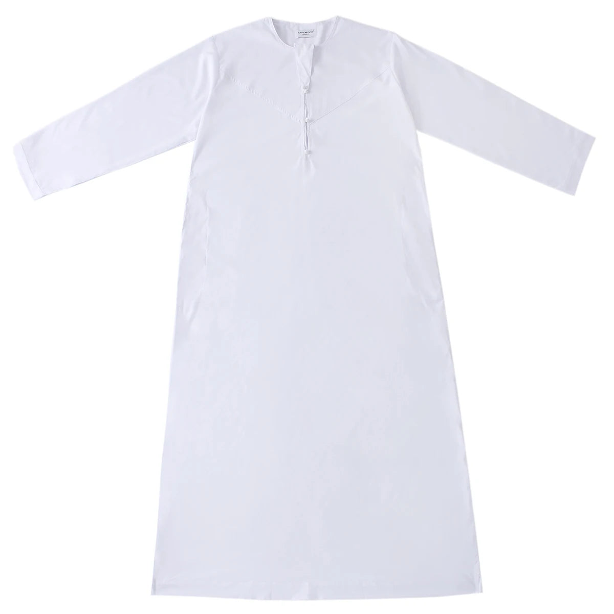 TH817 Men's Muslim Middle Eastern Men Long Sleeves Pure Color Handmade Buckle Robe Ramadan Eid Jubba Thobe