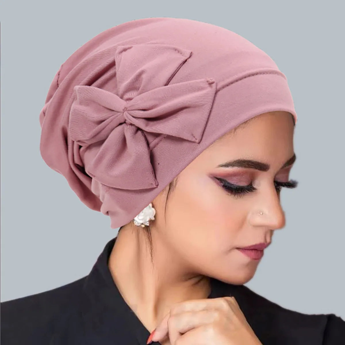 New Muslim Women Inner Hijab Hat Bowknot Turban Indian Bonnet Headscarf Beanies Hair Loss Head Wrap Chemo Cap Turbante Mujer