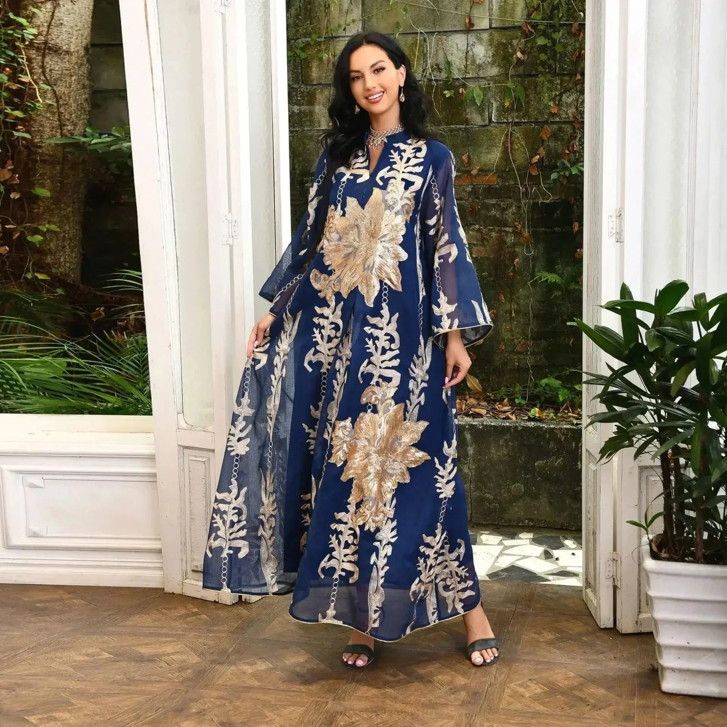 Elegant Muslim Dress Dubai Turkey Robes Islam Saudi Arabia Long Evening Dress Abaya for Women Light Luxury Party Dress Vestidos