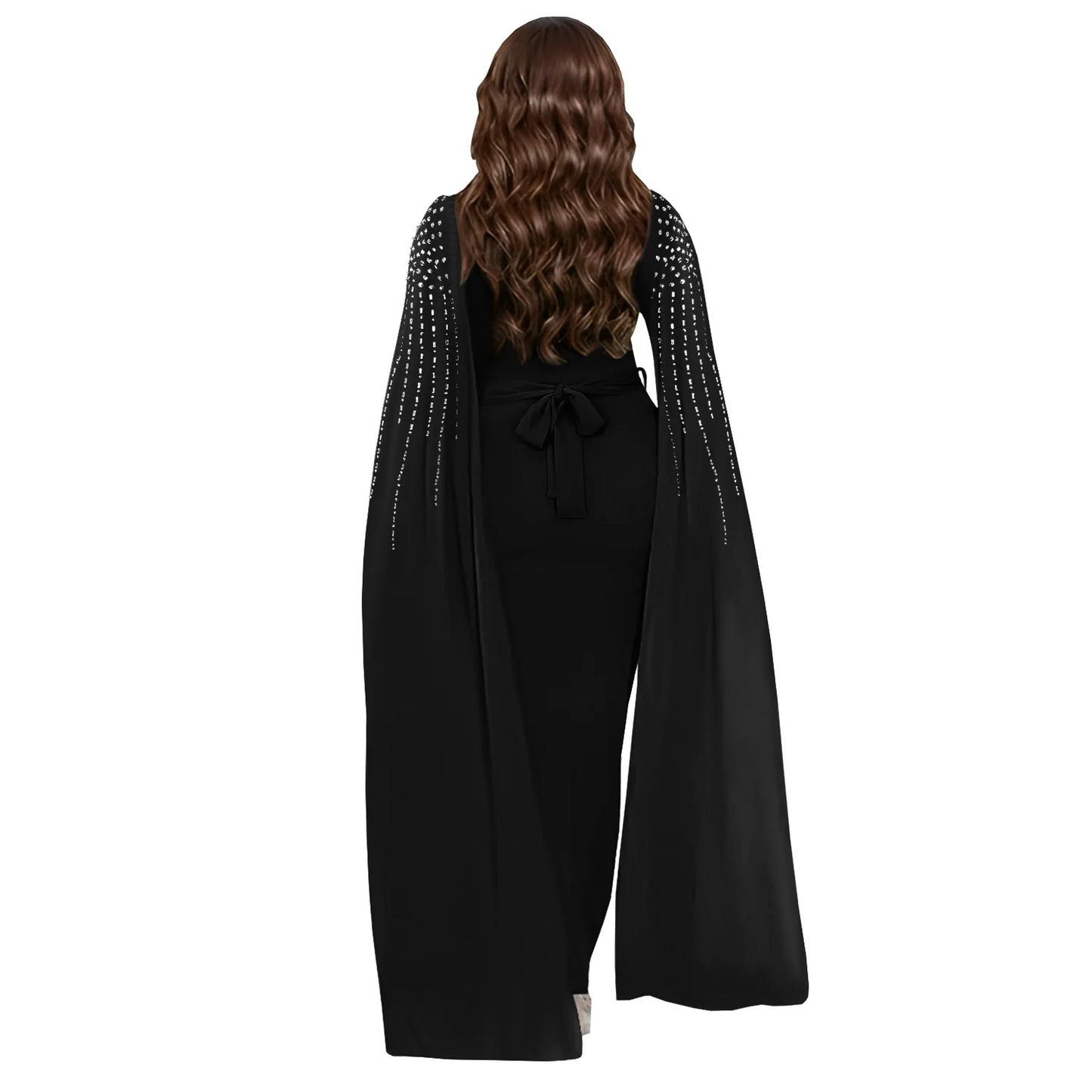 Muslim Full Dress Abayas Women Party Dresses Diamonds Lace Up Ramadan Morocco Dubai Kaftan Islam Vestidos Long Robe Jalabiya