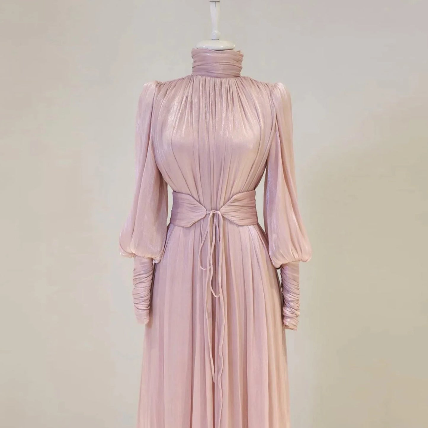 Eid Abaya Modest Muslim Dresses for Women Cuff Sleeves Wrinkle Evening Party Maxi Dress Jalabiya Islamic Clothing Kaftan Robe