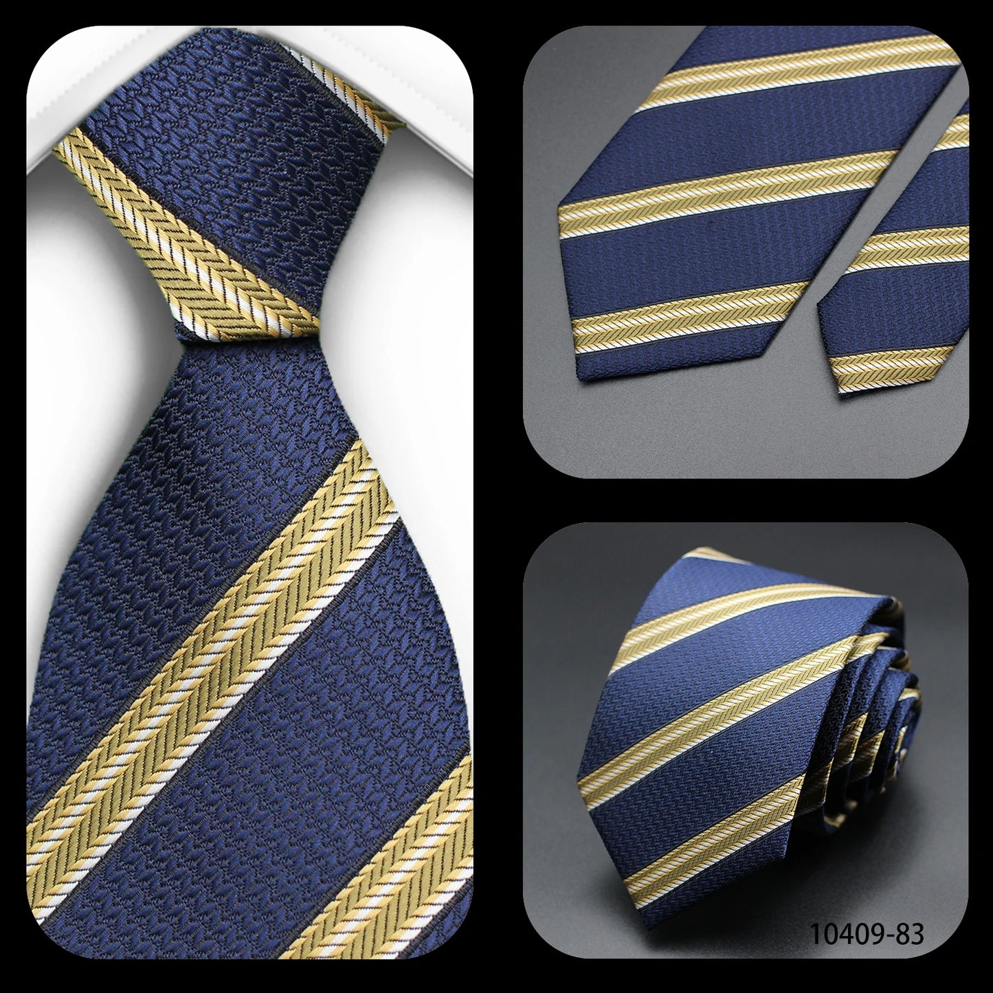 Tie Gravatas Fashion Wholesale Woven Striped Necktie Wedding Accessories Blue Man Fit Group Party Office Neck Ties