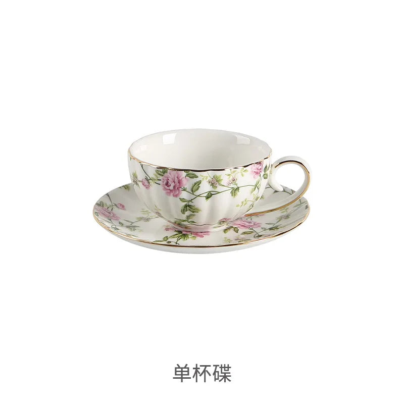Coffee Mug Golden Border Black Tea Cup Afternoon Tea Mug Rural Style Coffee Cup and Plate Set Fragmented Pumpkin Cups and Plates
