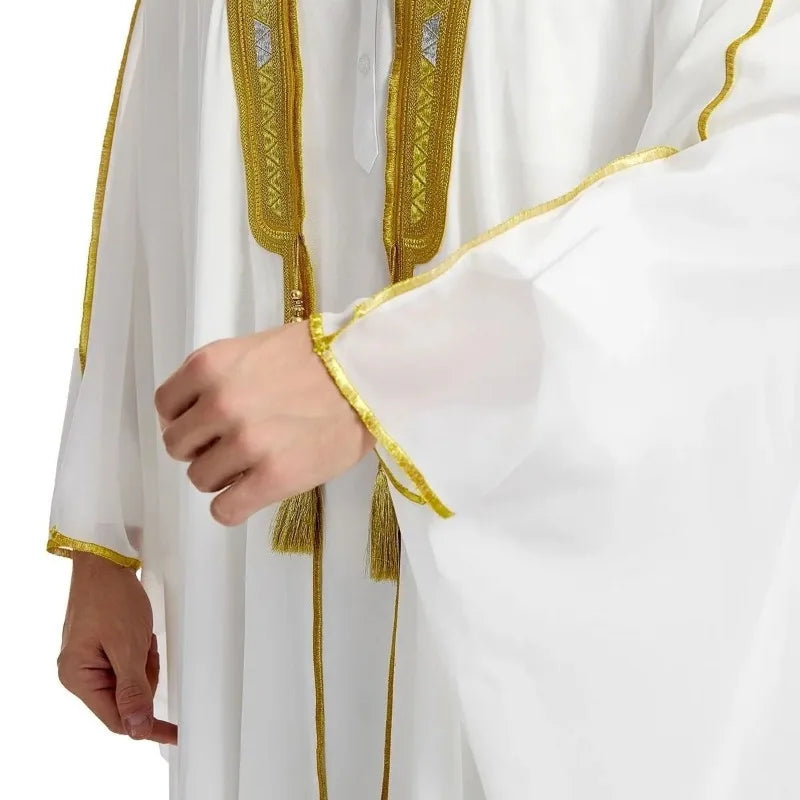 2026 New Middle Eastern Men's Robe Arabic Long Sleeve Cloak for Priests